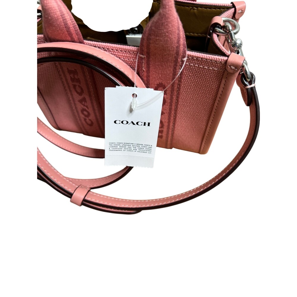 Coach Smith Mini Tote Bag Blush Pink Canvas Leather Crossbody CS618 New - Picture 9 of 13